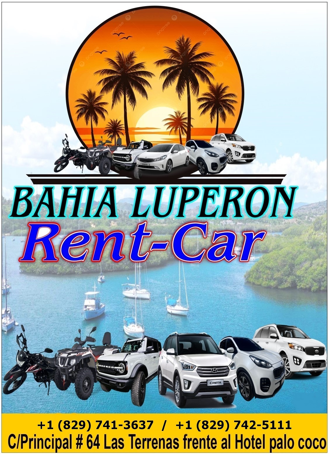 Bahia loperon rent car mejores atv alquiler vehiculos autos cohes carros pasolas motos quads forweels 4x4 buggys cerca de mi todo las terrenas samana 01tlt